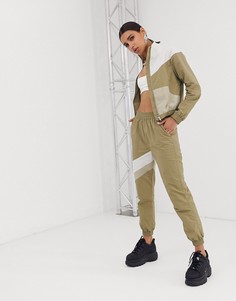 Джоггеры хаки со вставками ASOS DESIGN-Зеленый