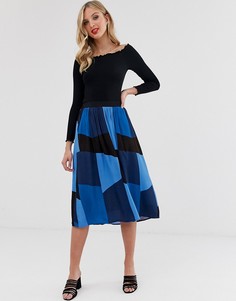Юбка миди в стиле колор блок Vero Moda-Мульти