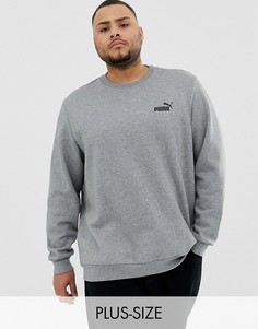 Серый свитшот с логотипом Puma PLUS Essentials