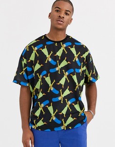 Oversize-футболка с принтом \The Simpsons\" ASOS DESIGN-Черный