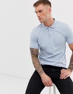 Поло из органического трикотажа голубого цвета ASOS DESIGN-Синий