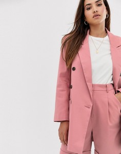 Двубортный oversize-блейзер ASOS DESIGN-Розовый