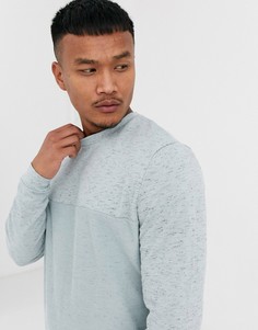 Голубой свитшот в крапинку и со вставкой ASOS DESIGN-Синий