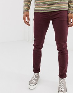 Бордовые джинсы скинни ASOS DESIGN-Красный