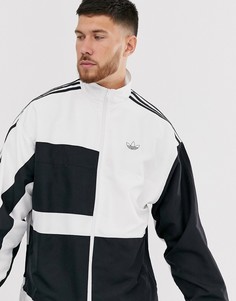 Белая спортивная куртка колор блок adidas Originals-Белый