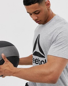 Серая футболка с логотипом Reebok Training-Серый