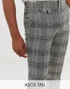 Черные брюки скинни в клетку ASOS DESIGN Tall-Черный