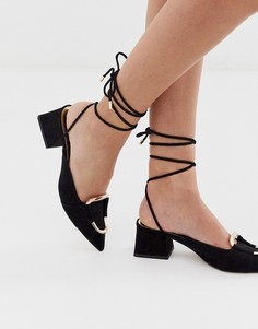 Черные туфли на среднем каблуке с кольцом ASOS DESIGN Subtract-Черный