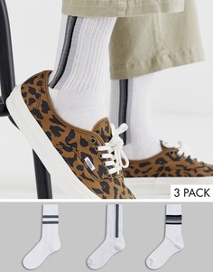 Набор из 3 пар спортивных носков с монохромными полосками ASOS DESIGN - Скидка-Мульти