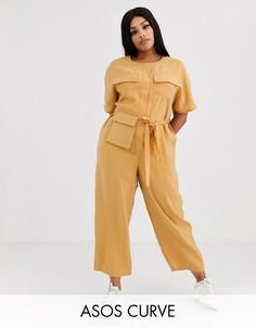 Комбинезон со съемной сумкой-кошелек на пояс ASOS DESIGN Curve-Желтый