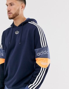 Темно-синее худи с логотипом adidas Originals-Темно-синий