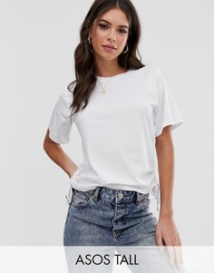 Футболка со сборками ASOS DESIGN Tall-Белый