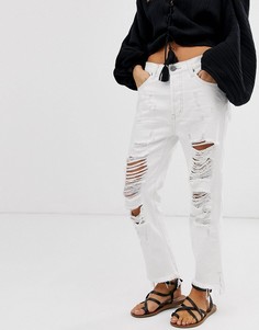 Свободные укороченные джинсы One Teaspoon Hooligans-Белый
