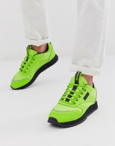 Зеленые кожаные кроссовки Reebok classic trail edition-Желтый