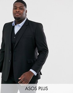 Черный приталенный пиджак ASOS DESIGN Plus