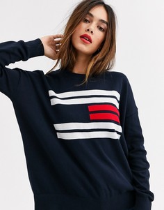 Вязаный джемпер с флажком Tommy Hilfiger Essential-Темно-синий