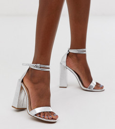 Серебристые легкие босоножки на каблуке ASOS DESIGN Highlight-Серебряный