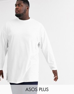 Белый длинный oversize-лонгслив ASOS DESIGN Plus