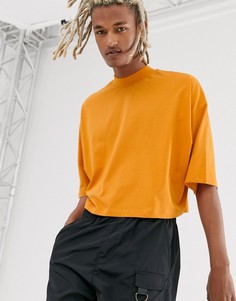 Короткая oversize-футболка оранжевого цвета ASOS DESIGN-Коричневый