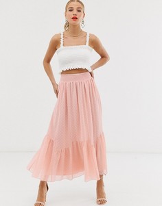 Пышная ярусная юбка миди ASOS DESIGN-Мульти