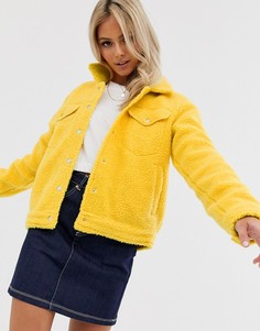 Куртка из мягкого искусственного меха в стиле вестерн Brave Soul-Желтый