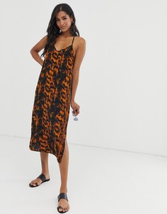 Платье на тонких бретельках со звериным принтом Vero Moda-Мульти