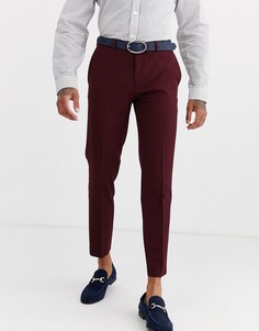 Бордовые брюки скинни Burton Menswear-Красный