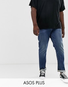 Темно-синие выбеленные узкие джинсы ASOS DESIGN Plus-Синий