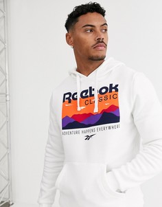 Белый худи с принтом Reebok classic
