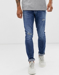 Светлые джинсы скинни из органического хлопка Burton Menswear-Синий