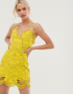 Ажурное платье мини с вышивкой и веревочными бретелями ASOS DESIGN-Мульти