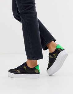 Кроссовки на платформе с камуфляжным принтом ASOS DESIGN Detect-Мульти