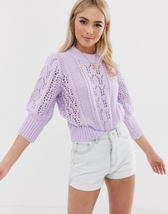 Пушистый джемпер неплотной вязки ASOS DESIGN-Фиолетовый