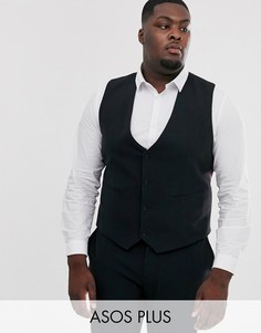 Черный супероблегающий жилет ASOS DESIGN Plus