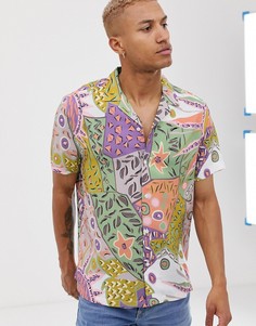 Oversize-рубашка в стиле 90-х с принтом ASOS DESIGN-Зеленый