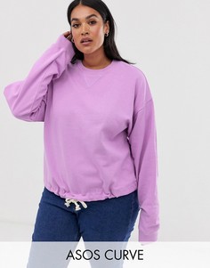 Oversize-свитшот с веревочной отделкой ASOS DESIGN Curve-Фиолетовый