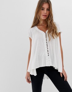 Футболка на пуговицах Free People - Highland-Белый