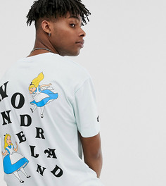 Голубая oversize-футболка с принтом \Disney Alice In Wonderland\" Crooked Tongues-Синий