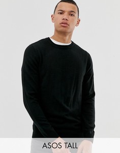 Черный джемпер с круглым вырезом ASOS DESIGN Тall