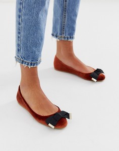 Балетки с бантиком ASOS DESIGN Logical-Оранжевый