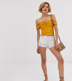 Белые состаренные джинсовые шорты Parisian Petite-Белый