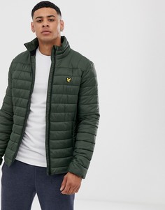 Стеганый пуховик хаки с логотипом Lyle & Scott Fitness-Зеленый