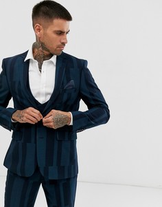 Облегающий пиджак с блочным геометрическим узором Harry Brown-Зеленый