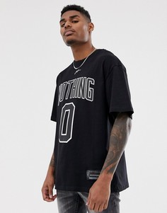Черная oversize-футболка с вышивкой Good For Nothing-Черный