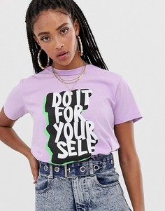 Футболка с принтом ASOS DESIGN-Розовый