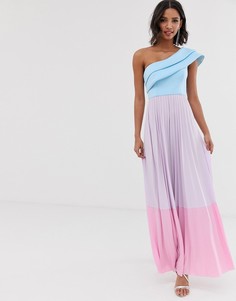 Платье макси колор блок ASOS DESIGN-Мульти