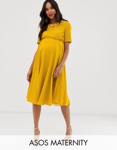 Декорированное платье миди с кроп-топом ASOS DESIGN Maternity-Мульти