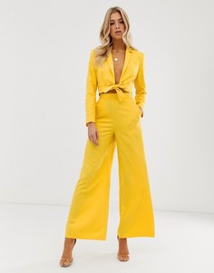 Брюки с завышенной талией ASOS DESIGN-Желтый