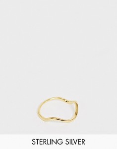 Кольцо из позолоченного серебра ASOS DESIGN-Золотой