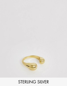 Серебряное кольцо с покрытием 18-каратным золотом Shashi-Золотой